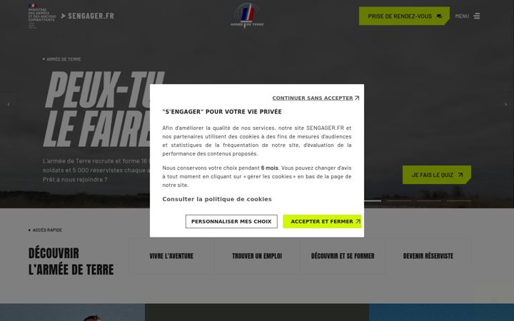 Screenshot of sengager.fr