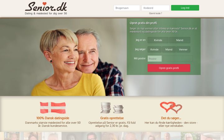 Screenshot of senior.dk