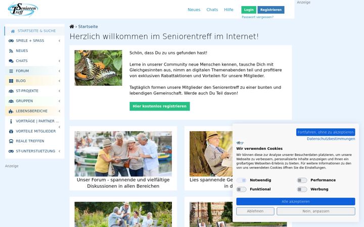 Screenshot of seniorentreff.de