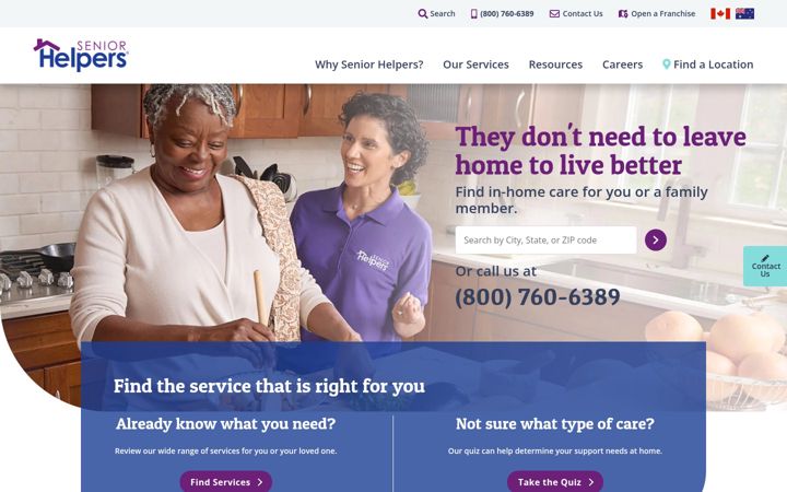 Screenshot of seniorhelpers.com
