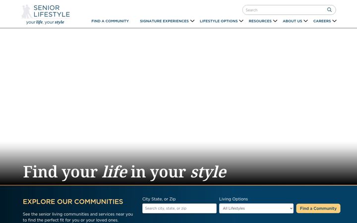 Screenshot of seniorlifestyle.com
