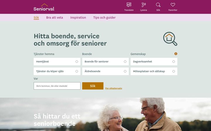 Zrzut ekranu seniorval.se