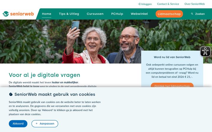 Screenshot of seniorweb.nl
