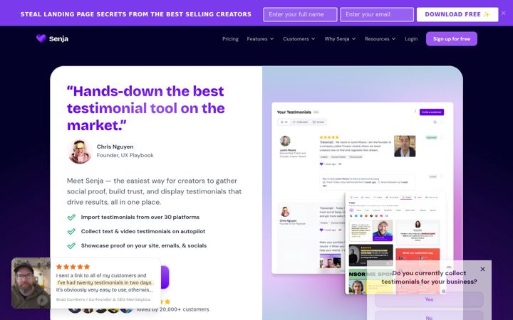 Screenshot of senja.io