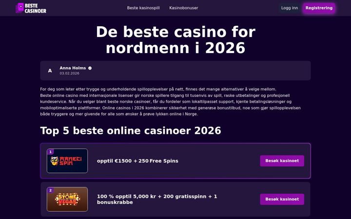 Screenshot of senjavandrer.no