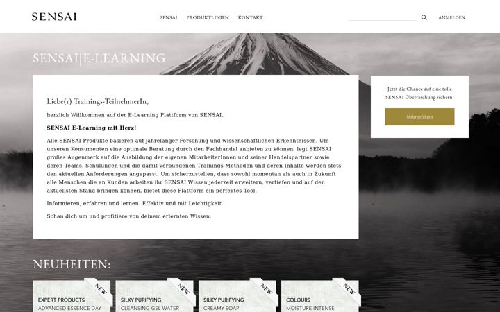Screenshot of sensai-elearning.de