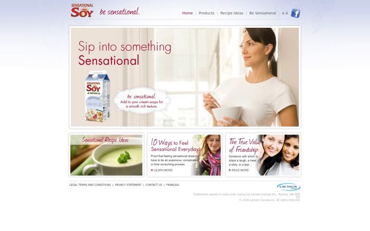 Screenshot of sensationalsoy.ca