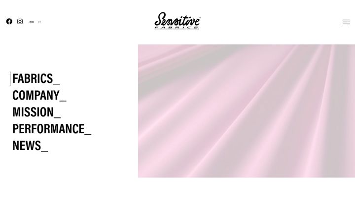 Screenshot of sensitivefabrics.it