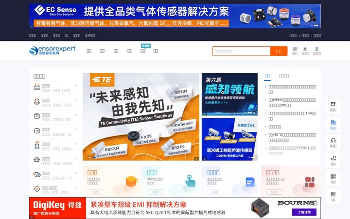 Screenshot stránky sensorexpert.com.cn