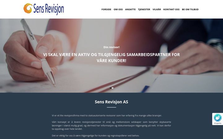 Posnetek zaslona sensrevisjon.no