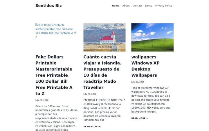 Screenshot of sentidos.biz