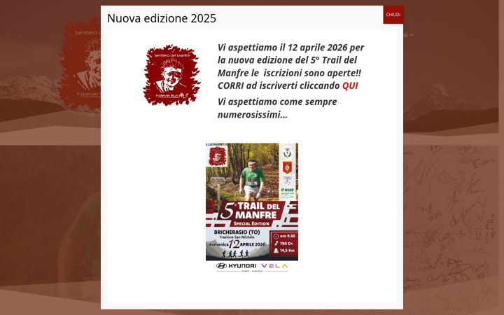 Screenshot of sentierodelmanfre.it