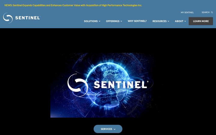 Screenshot of sentinel.com