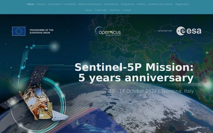 Screenshot von sentinel5p-anniversary.org