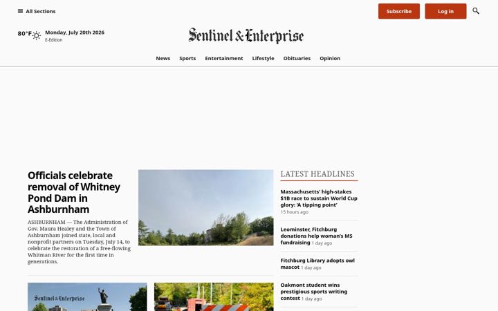 Screenshot of sentinelandenterprise.com