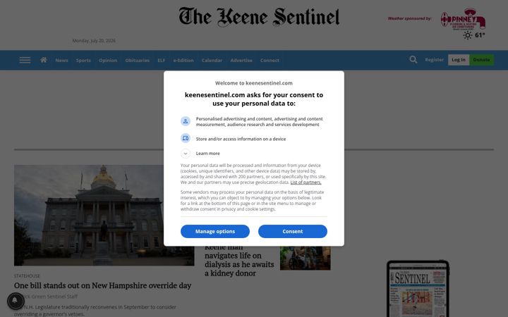 Screenshot of sentinelsource.com