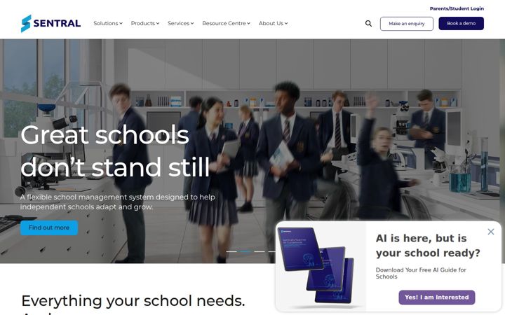 Snimka zaslona za sentral.com.au