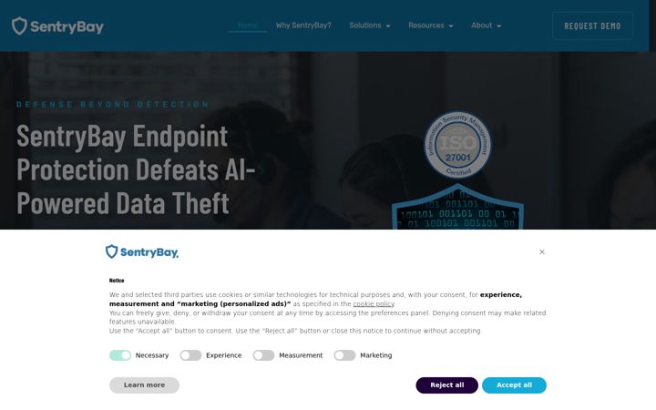 Screenshot ta' sentrybay.com