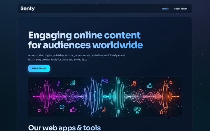 Screenshot of senty.com.au