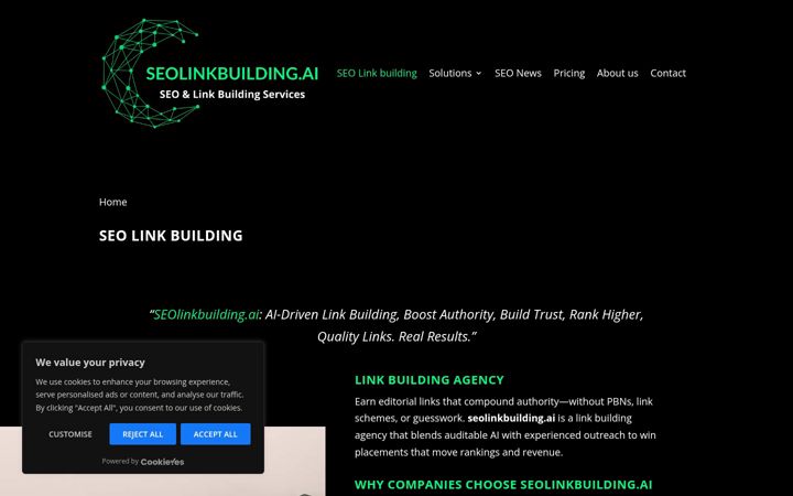 Screenshot of seolinkbuilding.ai