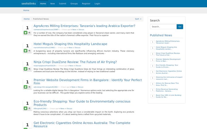 Screenshot of seolistlinks.com