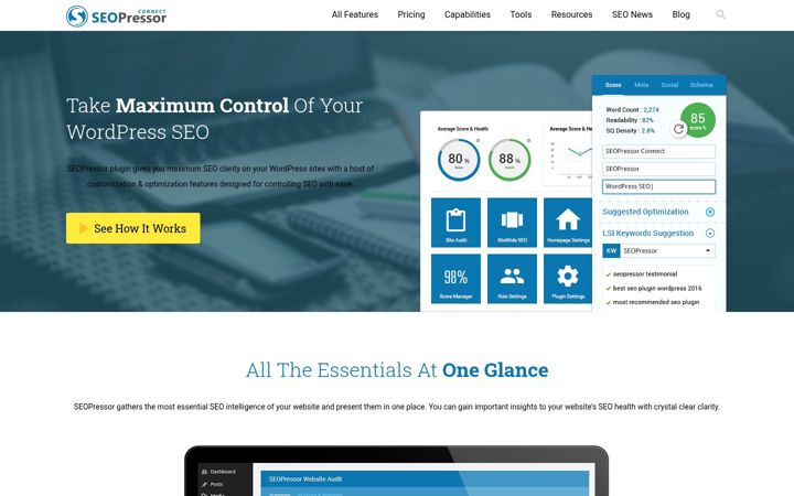 Screenshot of seopressor.com