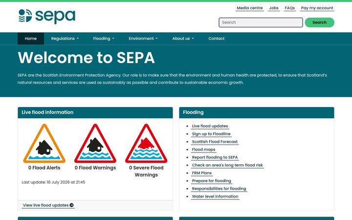 Screenshot of sepa.org.uk