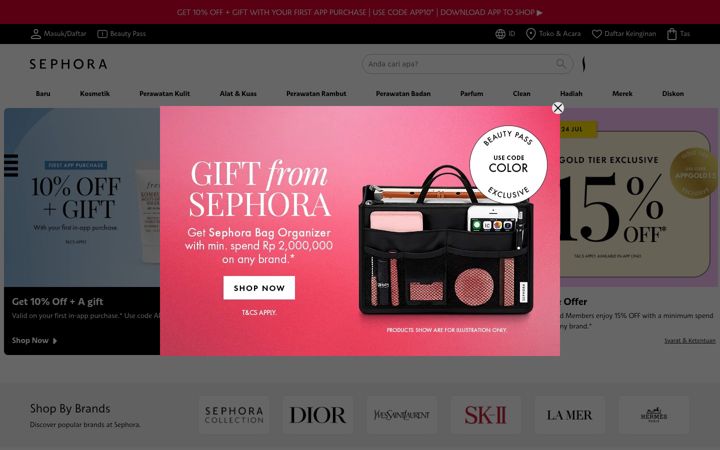Screenshot of sephora.co.id