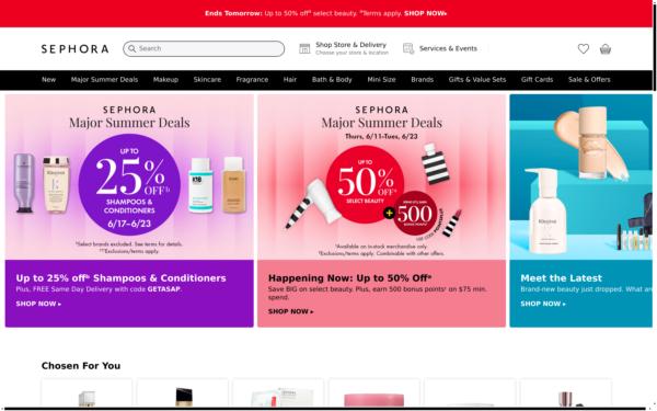 Screenshot of sephora.com