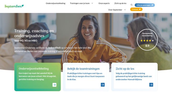 Screenshot stránky septemberonderwijs.nl