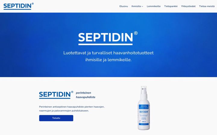 Screenshot van septidin.fi