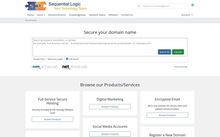 Screenshot von seqlogic.net
