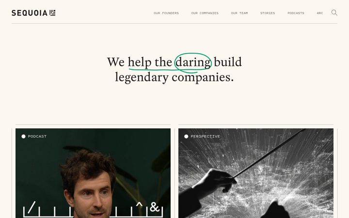Kuvakaappaus sivustosta sequoiacap.com