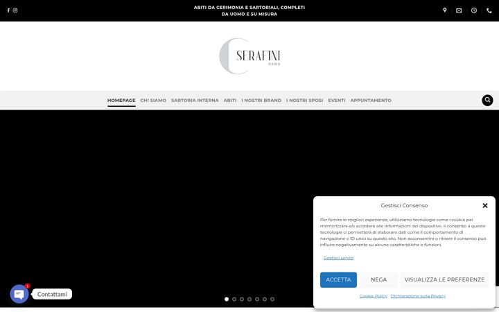 Skärmbild av serafiniuomo.com