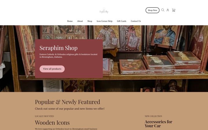Ekraanipilt saidist seraphimshop.com