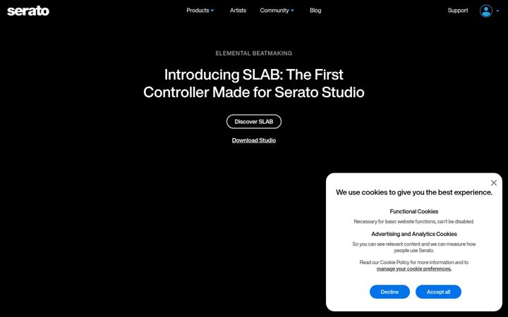 Skärmbild av serato.com