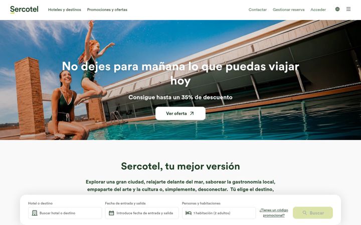 Screenshot of sercotelhoteles.com