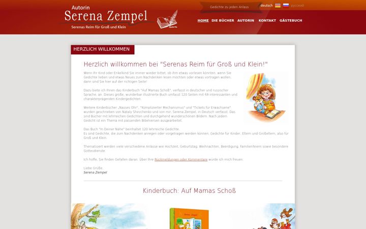 Screenshot of serenas-reime.de