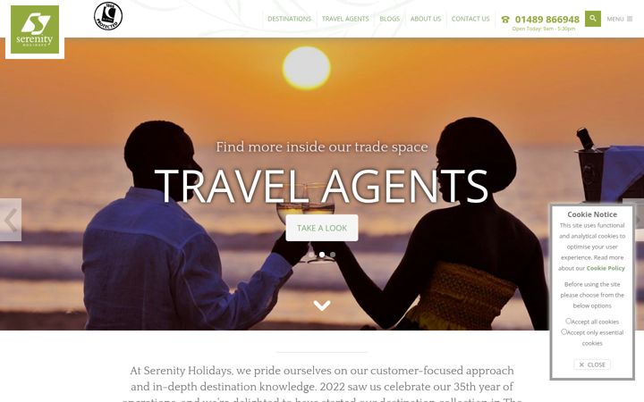 Screenshot of serenity.co.uk