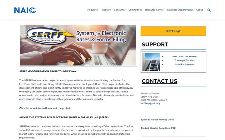 Screenshot von serff.com