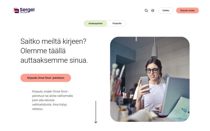 Captura de pantalla de sergel.fi