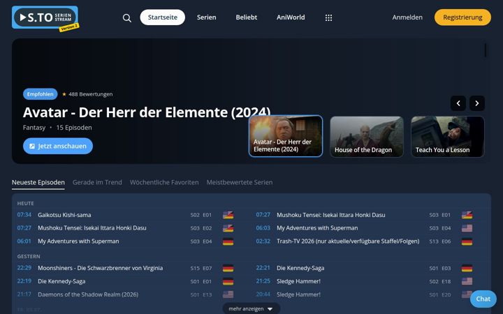Screenshot of serienstream.to