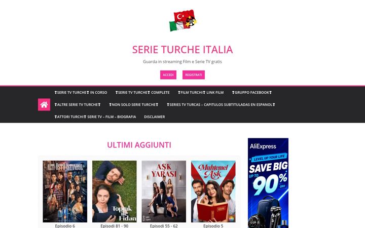 Ekrano kopija serieturche.eu
