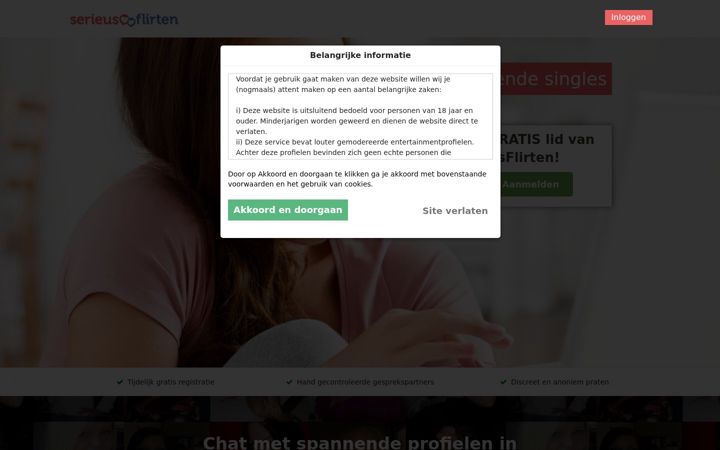 Screenshot of serieusflirten.nl