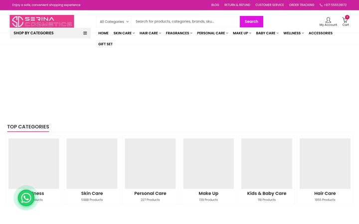 Screenshot of serinacosmetics.com