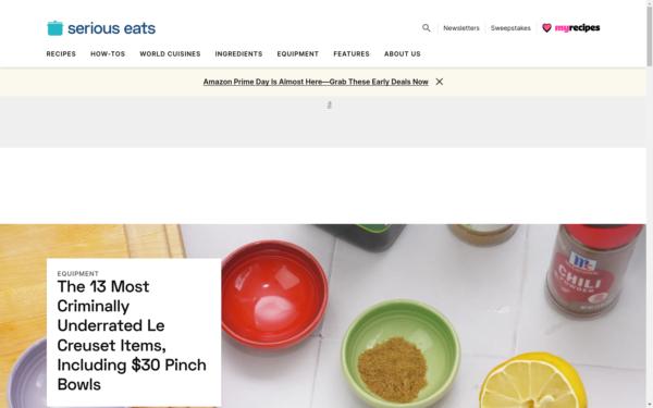 Screenshot of seriouseats.com