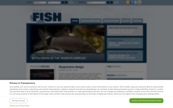 Captură de ecran a seriouslyfish.com