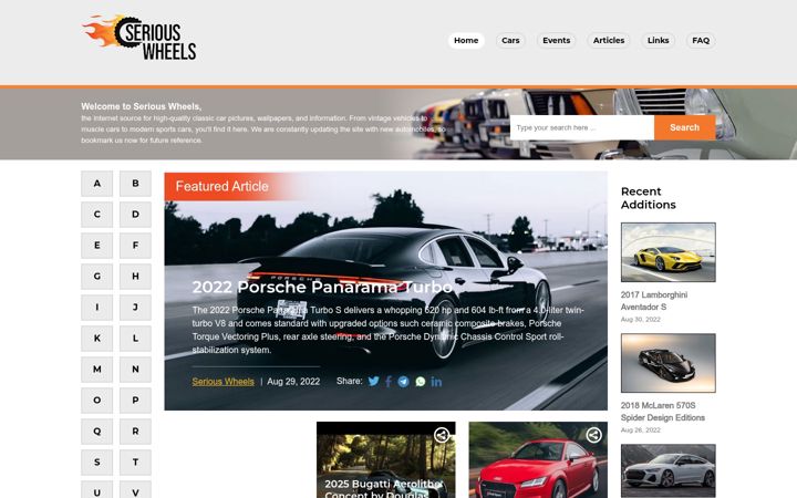 Screenshot of seriouswheels.com