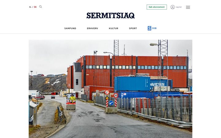 Screenshot of sermitsiaq.ag