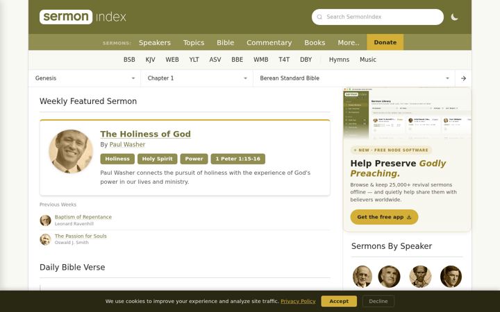 Screenshot of sermonindex.net